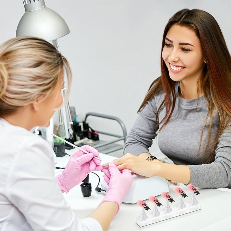 Etercycle Acrylic Nail Art Display Stand - Magnetic Practice Holder for Painting Nails With Double-sided Tape - Home DIY Salon Supplies (White) - Image 5